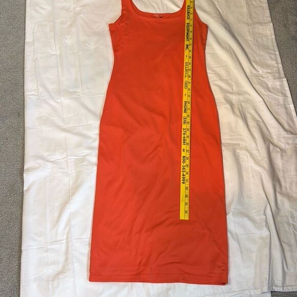 Second skin Dimitra square neck orange contour midi tank dress size medium form - Picture 8 of 9